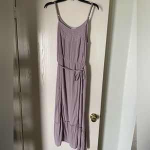 Lavender Casual Dress - lilac purple embroidered lace feminine spaghetti strap